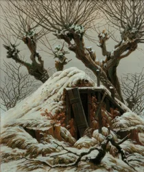 Besneeuwde hut